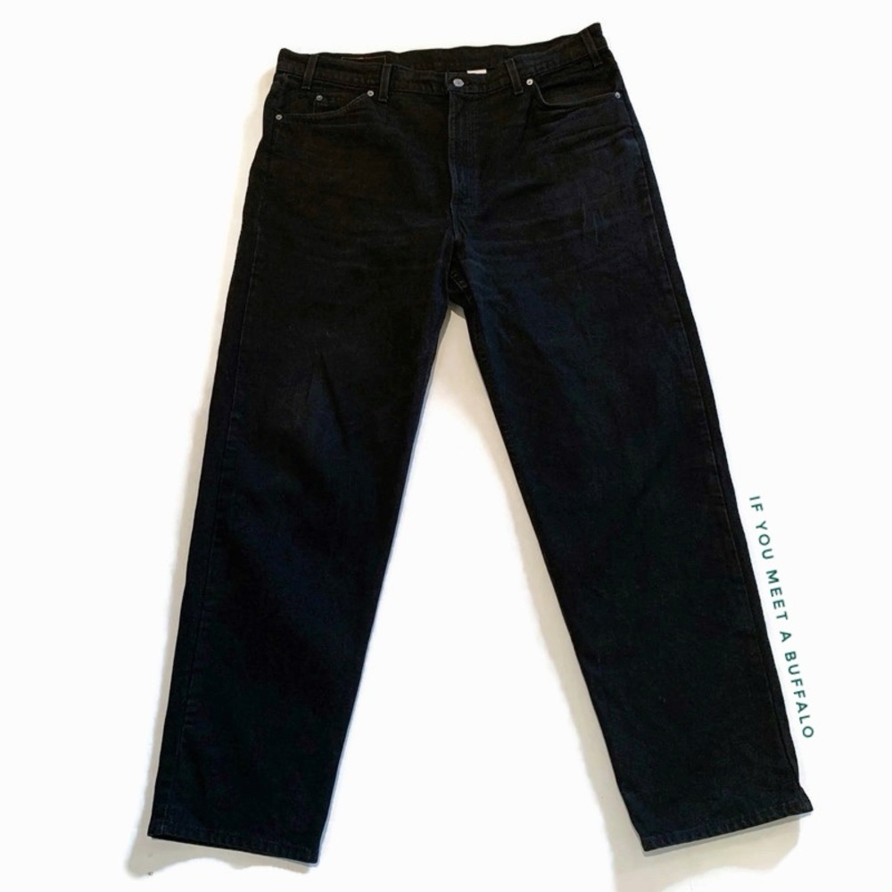 EUC VTG 90s Levi’s Orange Tab 550 Black Denim Jeans 42x32 Relaxed USA Cotton